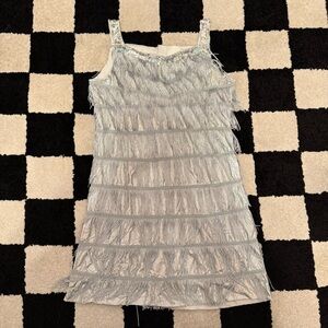 Target Silver Great Gatsby Flapper Showgirl Dress Costume Size Large